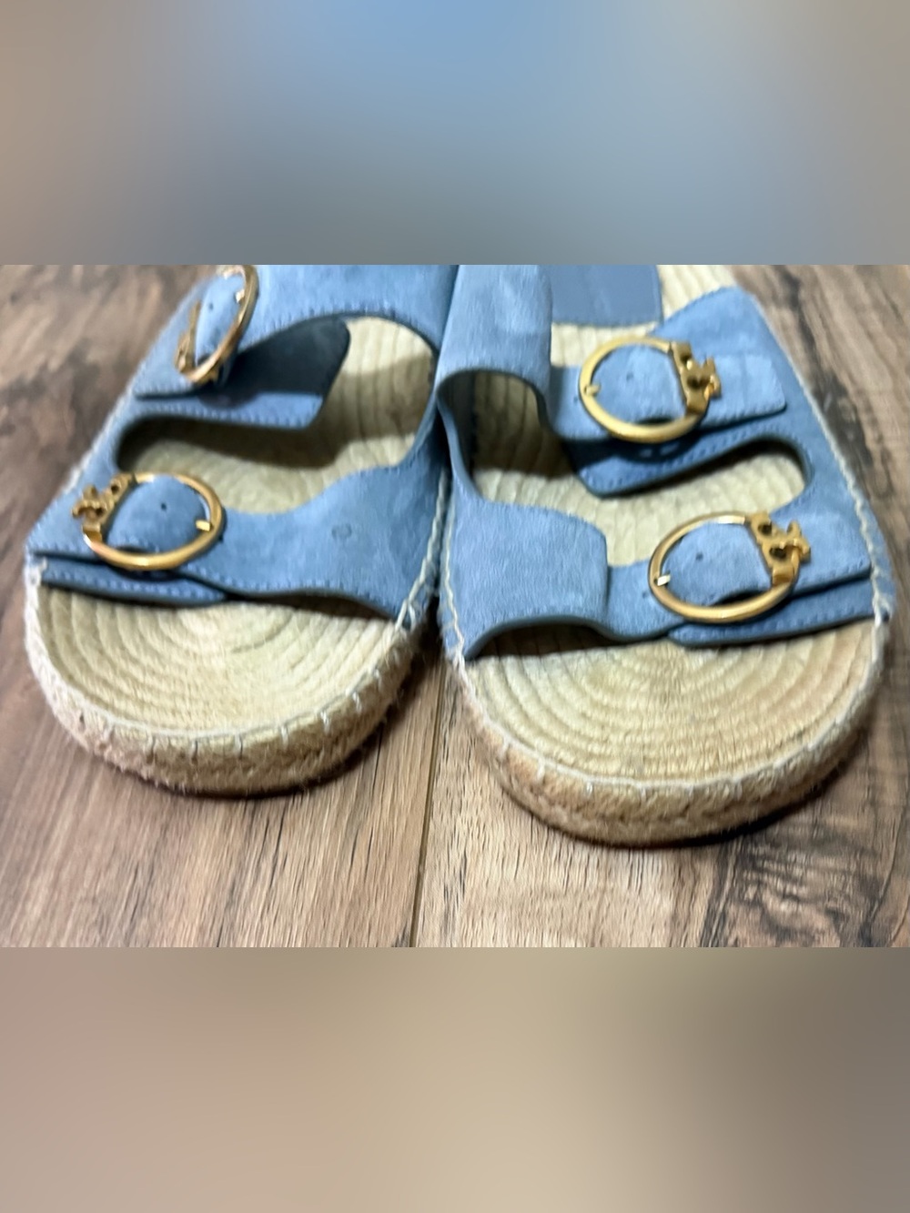Tory Burch blue espadrille flats slides size 9 - Picture 7 of 7
